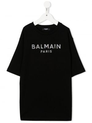 Strassit t-paita tytöille Balmain Kids musta