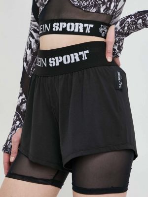 Pantaloni sport cu talie înaltă Plein Sport negru