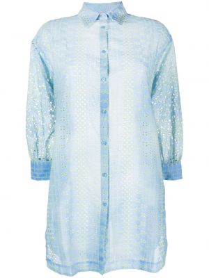 Bavlněná košile s knoflíky Ermanno Scervino - modrá