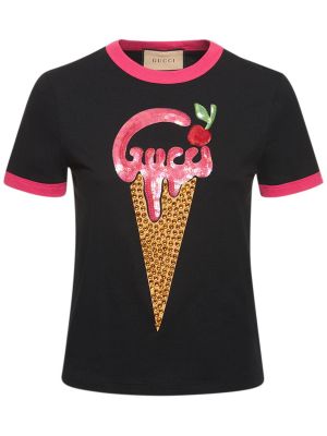 Bavlněné tričko Gucci černé