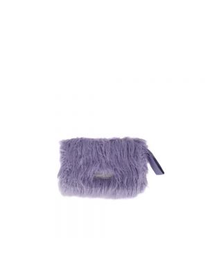 Bolso clutch con bordado de cuero de cuero sintético Mc2 Saint Barth violeta