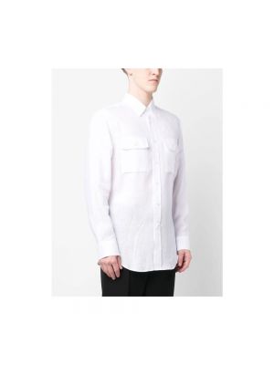 Camisa con botones de lino Brioni blanco