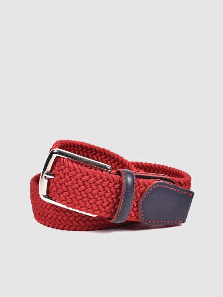 Cinturón con trenzado Olimpo rojo