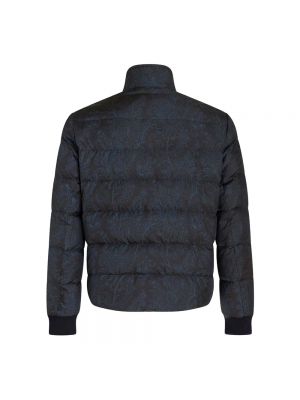Pikowana kurtka puchowa z wzorem paisley Etro niebieska