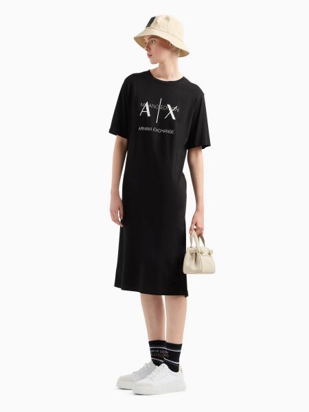 Бавовняна сукня міді Armani Exchange чорна