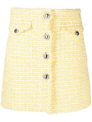 Suknja s gumbima od tvida Alessandra Rich žuta