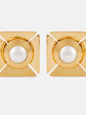 Σκουλαρίκια με μαργαριτάρια Saint Laurent χρυσό