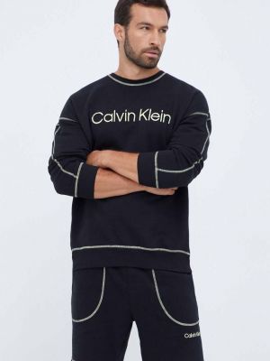 Памучен суитчър с принт Calvin Klein Underwear черно