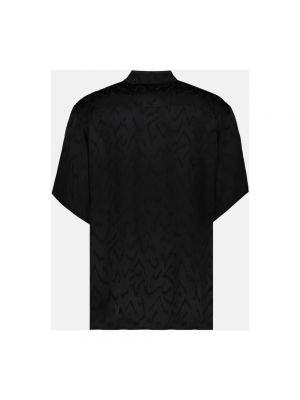 Camisa de seda oversized Saint Laurent negro