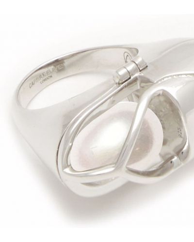 Žiedas su perlais Capsule Eleven sidabrinė