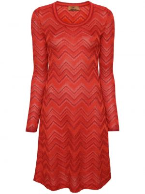 Плетена мини рокля Missoni червено
