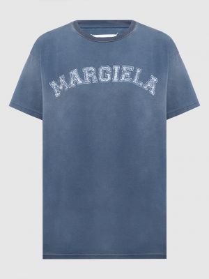Синяя футболка с принтом Maison Margiela