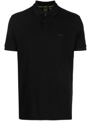 Poloshirt med broderier Boss sort