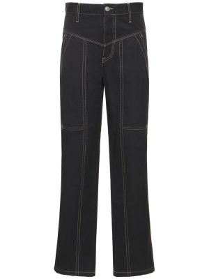 Pantalones de algodón bootcut Marant Etoile negro