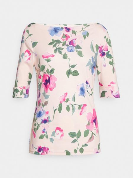 Koszulka z nadrukiem Lauren Ralph Lauren różowa