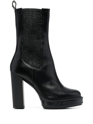 Обувки до глезена на платформе Love Moschino черно