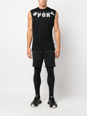 Koszula bawełniana z nadrukiem Plein Sport czarna
