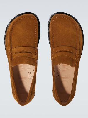 Pantofi loafer din piele de căprioară Loewe maro