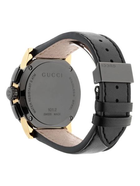 Zegarek skórzany Gucci czarny