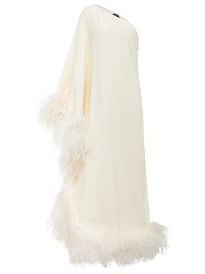 Макси рокля с пера Taller Marmo бяло