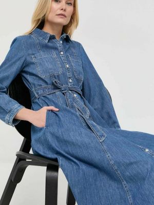 Marella farmerruha sötétkék, midi, harang alakú