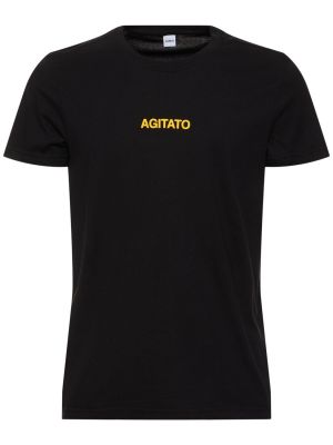 T-shirt di cotone con stampa in jersey Aspesi nero