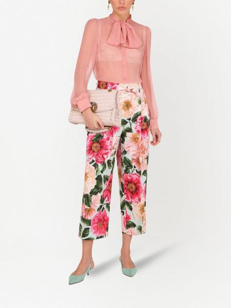 Pantalones de flores Dolce & Gabbana rosa