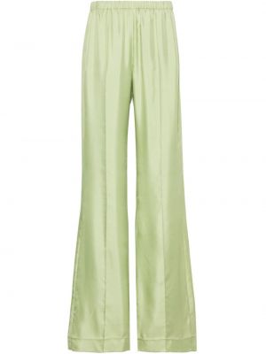 Hedvábné kalhoty relaxed fit Dorothee Schumacher zelené