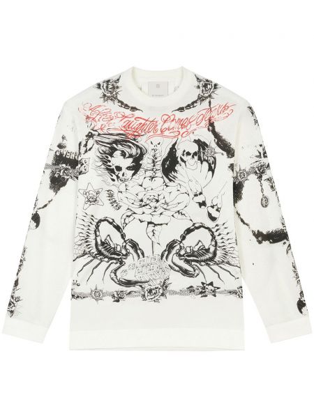 Raštuotas džemperis apvaliu kaklu Givenchy