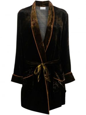 Velurový kabát Pierre-louis Mascia čierna