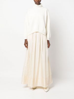 Plisované dlouhá sukně Peserico bílé