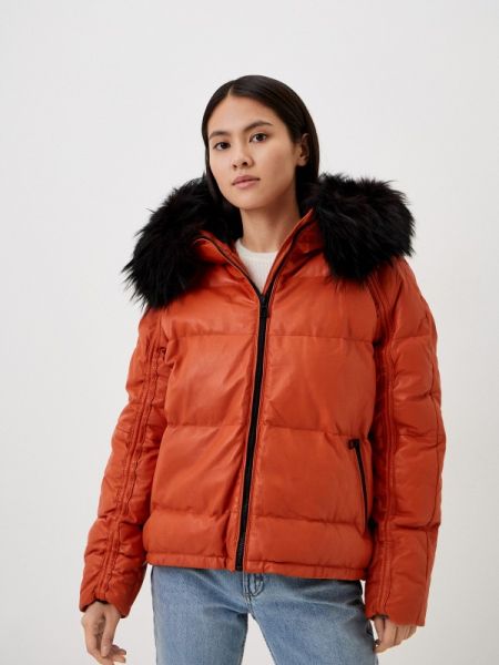 Утепленная куртка снежная королева оранжевая