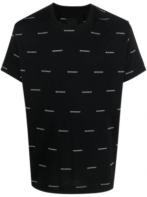 Pamut póló nyomtatás Givenchy fekete