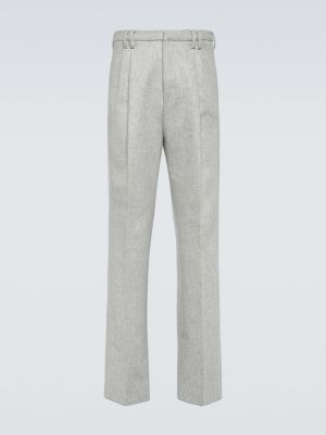 Vlněné kalhoty s vysokým pasem Zegna šedé