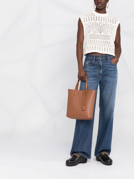 Leder shopper handtasche Saint Laurent braun