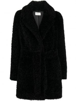 Палто с v-образно деколте P.a.r.o.s.h. черно
