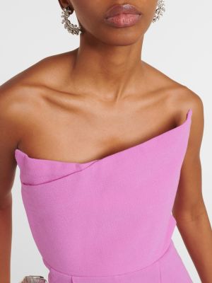 Ασύμμετρη μάλλινη ολόσωμη φόρμα Roland Mouret ροζ