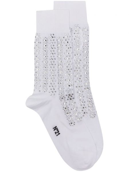 Чорапи с кристали N°21 бяло