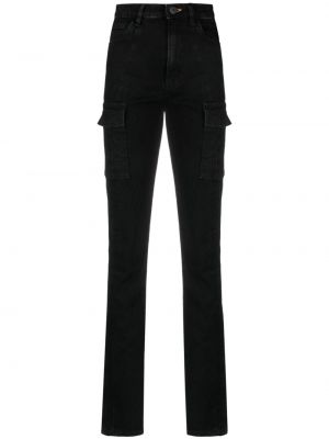 Straight fit džíny s kapsami 3x1 černé