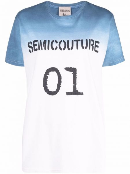 Памучна тениска с принт Semicouture