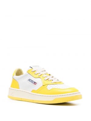 Sneakersy skórzane Autry żółte