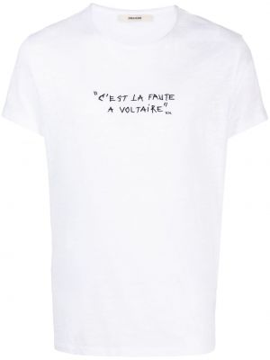 T-shirt brodé avec imprimé slogan Zadig&voltaire blanc