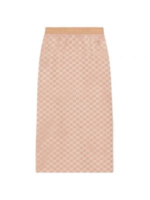 Dzianinowa spódnica midi Gucci różowa