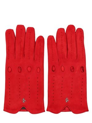 Rękawiczki zamszowe Ferrari czarne