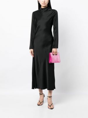 Satynowa sukienka midi Lapointe czarna