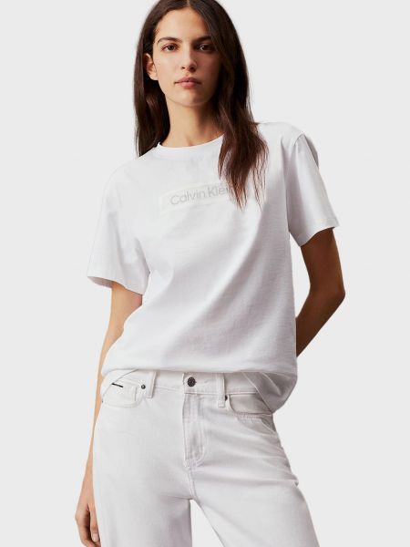 Прозора футболка Calvin Klein біла