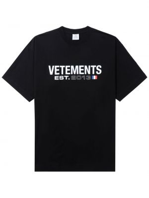 Тениска с принт Vetements черно