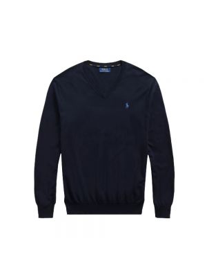 Sweter slim fit Polo Ralph Lauren niebieski