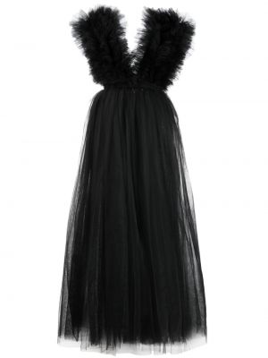 Вечерна рокля с волани от тюл Alchemy черно
