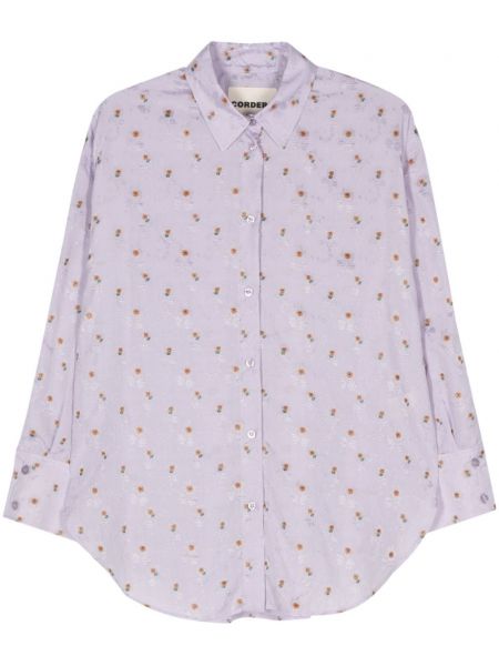 Raštuota gėlėta marškiniai Cordera violetinė